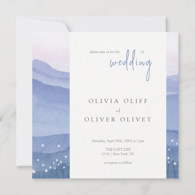 Invitación Boda de las Montañas Púrpura (Anverso)
