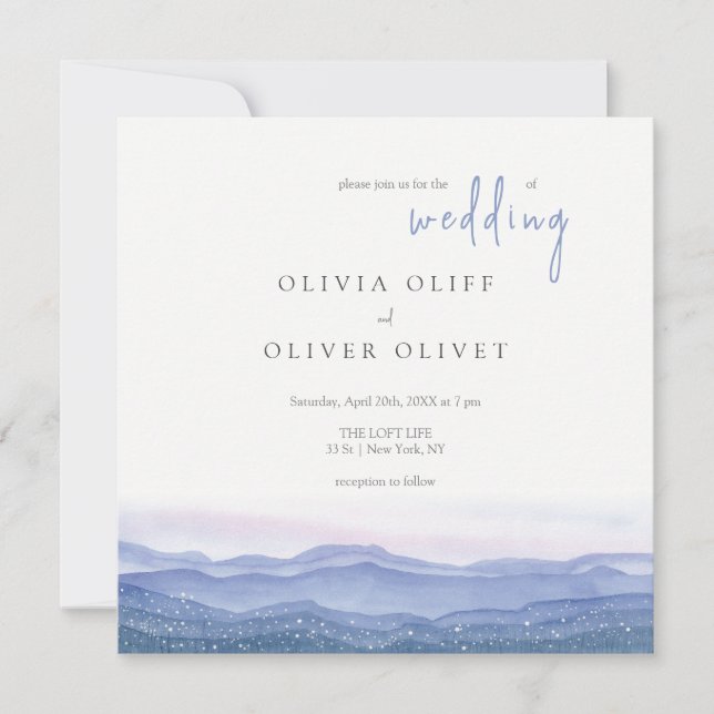 Invitación Boda de las Montañas Púrpura (Anverso)