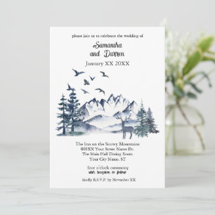 Invitación Boda de las Montañas Rocosas del Noroeste del Pací