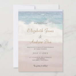 Invitación Boda de las olas de playa/Boda del océano costero