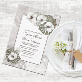 Invitación Boda de las orquídeas blancas tropicales