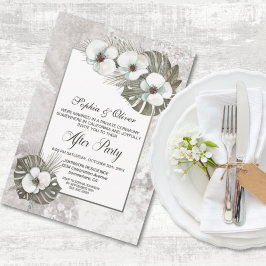 Invitación Boda de las orquídeas blancas tropicales tras Fies