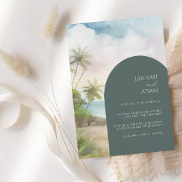 Invitación Boda de las Palmeras Tropicales de la Playa
