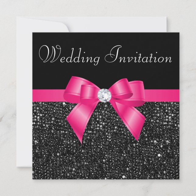 Invitación Boda de las secuencias negras impresas y de los ar (Anverso)