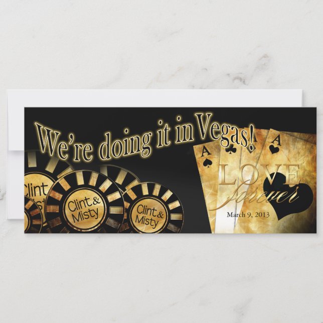 Invitación Boda de Las Vegas (contáctame para personalizar 4u (Anverso)