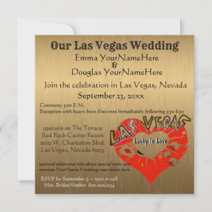 Invitación Boda de Las Vegas de Oro