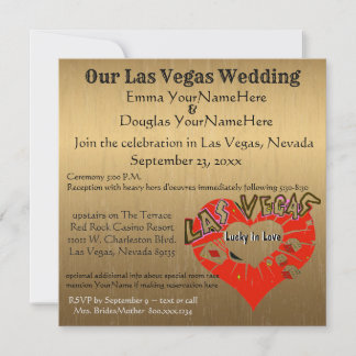 Invitación Boda de Las Vegas de Oro