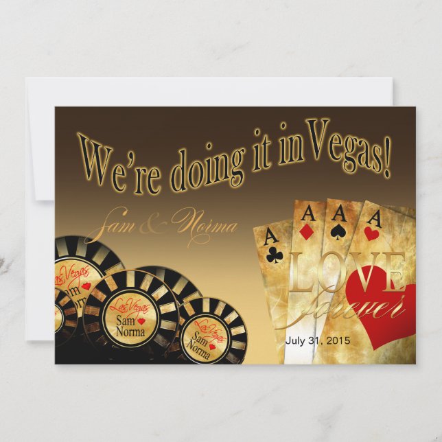 Invitación Boda de Las Vegas Deluxe | arena (Anverso)