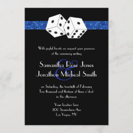 Invitación Boda de Las Vegas Dice Purpurina de Faux Azules