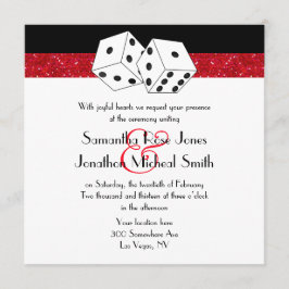 Invitación Boda de Las Vegas Dice Tema Ruby Red Faux Purpurin
