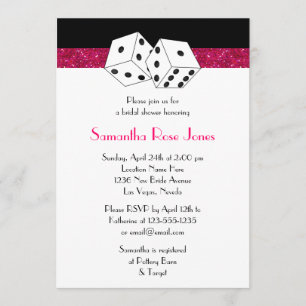Invitación Boda de Las Vegas Ducha de novias Tema de los dado