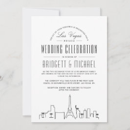 Invitación Boda de Las Vegas | Esquina moderna de Deco