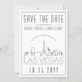 Invitación Boda de Las Vegas | Estilizado Skyline Guardar la