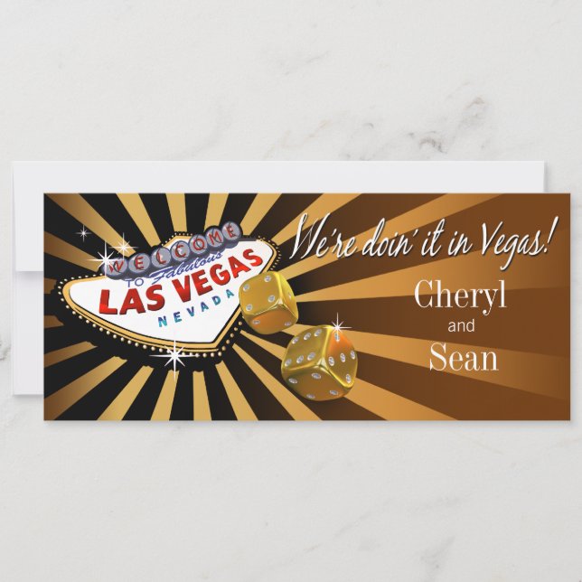Invitación Boda de Las Vegas Starburst topaz oro negro (Anverso)