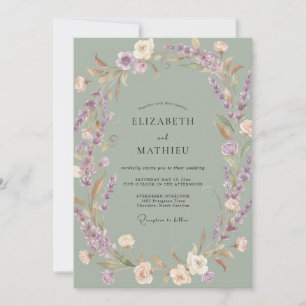 Invitación Boda de Laurel Luminoso Salvia