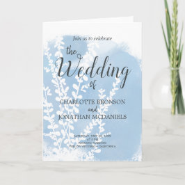 Invitación Boda de lavado de acuarela azul celestial
