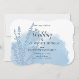 Invitación Boda de lavado de acuarela azul celestial