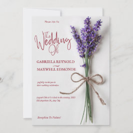 Invitación Boda de Lavanda Azul Floral Transparente