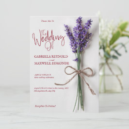 Invitación Boda de Lavanda Azul Floral Transparente