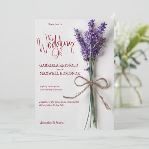Invitación Boda de Lavanda Azul Floral Transparente