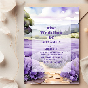 Invitación Boda de lavanda botánica al aire libre