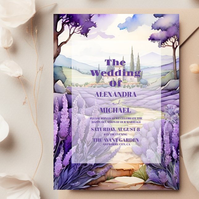 Invitación Boda de lavanda caprichosa (Subido por el creador)