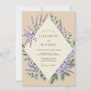 Invitación Boda de lavanda champán salvia eucalipto