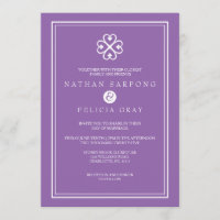 Boda de lavanda con símbolo Adinkra Nyame Dua