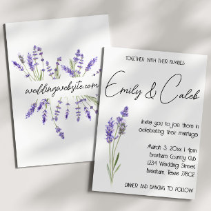 Invitación Boda de lavanda de acuarela rústica simple