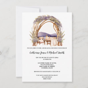 Invitación Boda de lavanda de campo arco elegante comedor tos