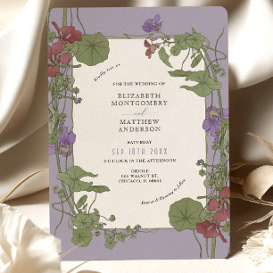 Invitación Boda de lavanda de época Jeannie Foord Art Nouveau