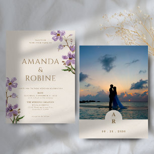 Invitación Boda de Lavanda de Flor Silvestre Rústica