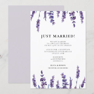 Invitación boda de lavanda elegante recién casada