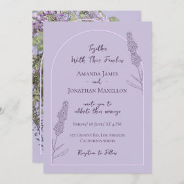 Invitación Boda de lavanda elegante y simple