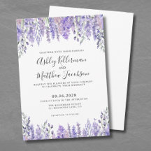 Boda de Lavanda Floral con Acuarela Elegante