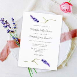 Invitación Boda de lavanda floral elegante y simple