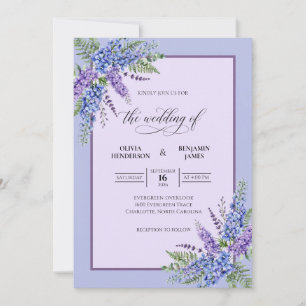 Invitación Boda de lavanda lila eucalipto