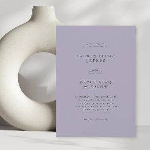 Invitación Boda de lavanda minimalista elegante