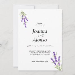Invitación Boda de lavanda minimalista Floral