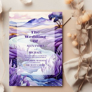 Invitación Boda de Lavanda Rústica