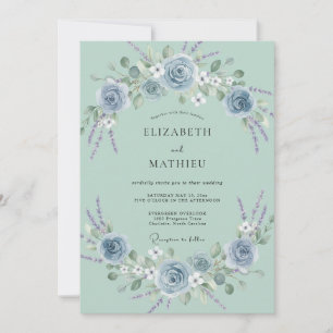 Invitación Boda de lavanda soñadora en verde salvia