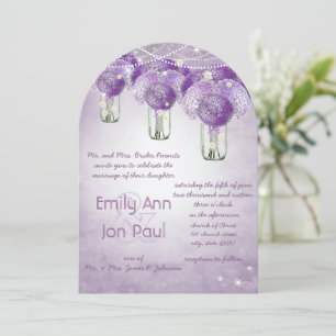 Invitación Boda de lavanda violeta mason jar