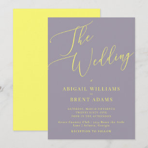 Invitación Boda de lavanda y amarillo mantecoso
