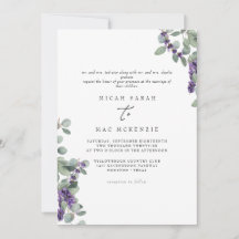 Boda de lavanda y eucalipto con ambos conjuntos de