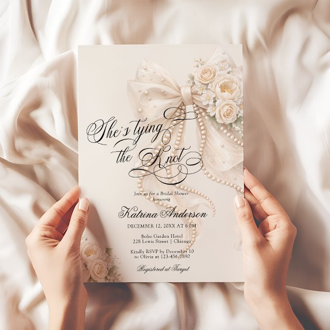 Invitación Boda de lazo blanco: Despedida de soltera (Subido por el creador)