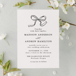 Invitación Boda de Lazo Negro Elegante