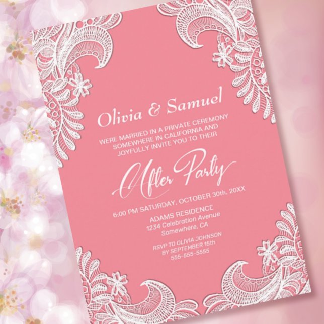 Invitación Boda De Lazo Rosado Después Del Fiesta (Subido por el creador)