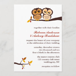 Invitación Boda de Lechuzas Temáticas de Otoño