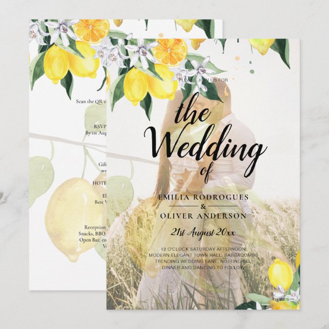 Invitación BODA de Lemons QR (Anverso / Reverso)