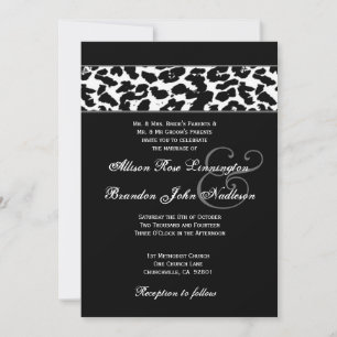 Invitación Boda de Leopardo Blanco y Negro